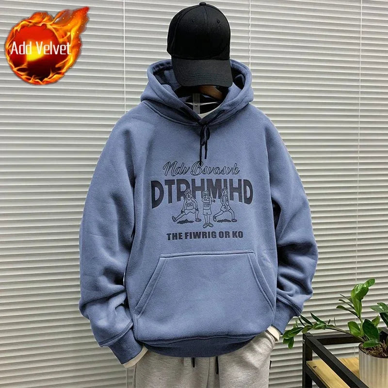 Sweat Shirt Loose Hoodie Winter Aesthetic Warm Tops Streetwear