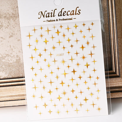 3D Gold Heart Nail Art Stickers