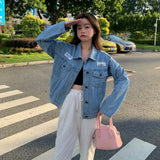 Spring Autumn Denim Jacket Women's Fashion Korean Style Popular