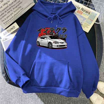 Men Hoodies Harajuku Initial D Cartoon Pullovers