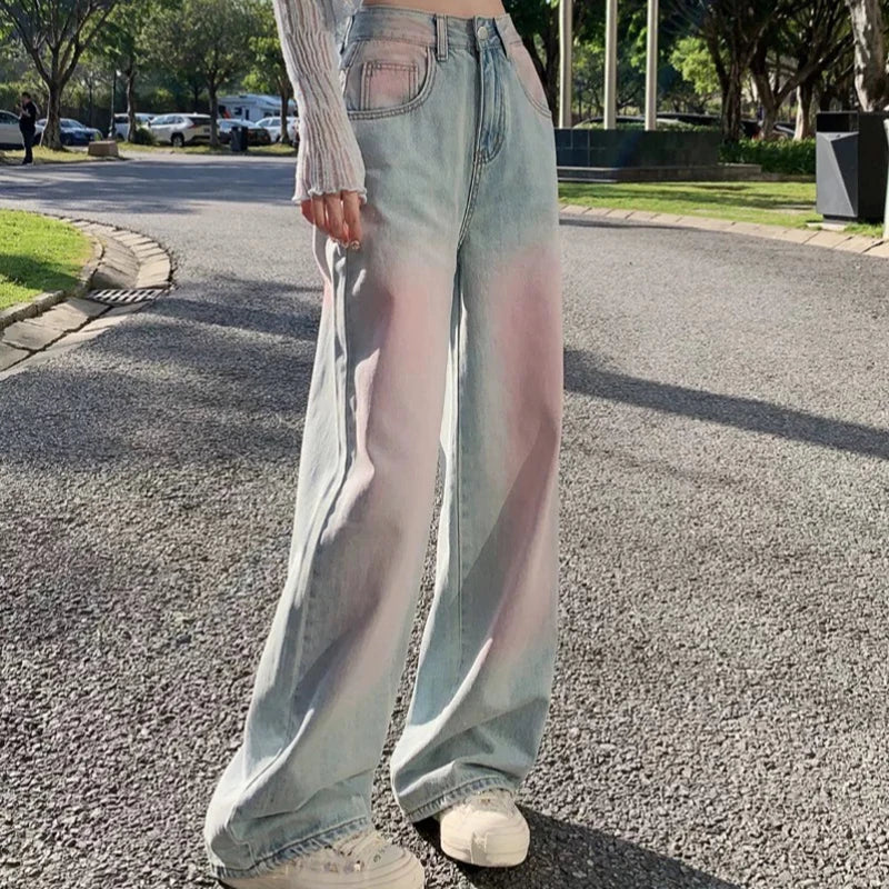 Y2K-Inspired Harajuku Straight-Leg Jeans Streetwear Style