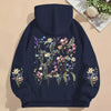 Women’s Y2K Wildflower Print Hoodie Boho Loose Sweatshirt with Long Sleeves