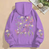 Women’s Y2K Wildflower Print Hoodie Boho Loose Sweatshirt with Long Sleeves