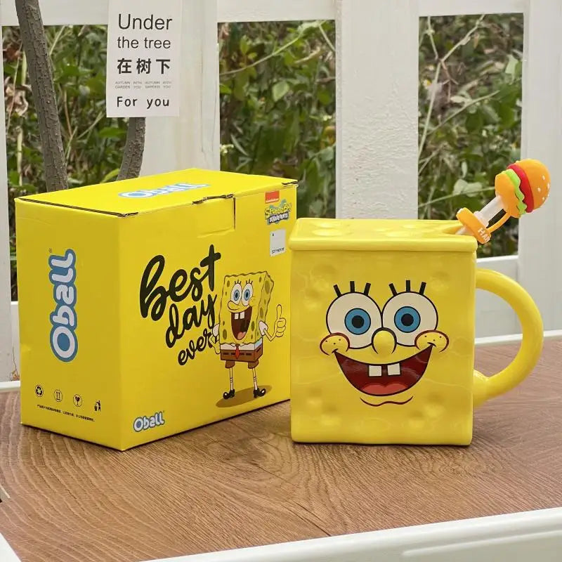 500Ml Cartoon Spongebob Squarepants 1:1 Copy Cup House Water Cup Cute 3D Ceramic