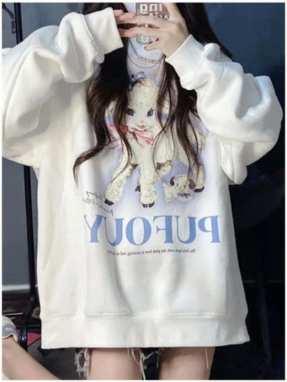 Anime Sweatshirts Cute Cartoon Women Harajuku Streetwear