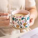 Ceramic Mug Vintage Flowers Coffee for Tea Milk Japanese Style
