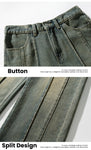 Retro Washed Jeans Men's Autumn Winter Stereoscopic Stitching