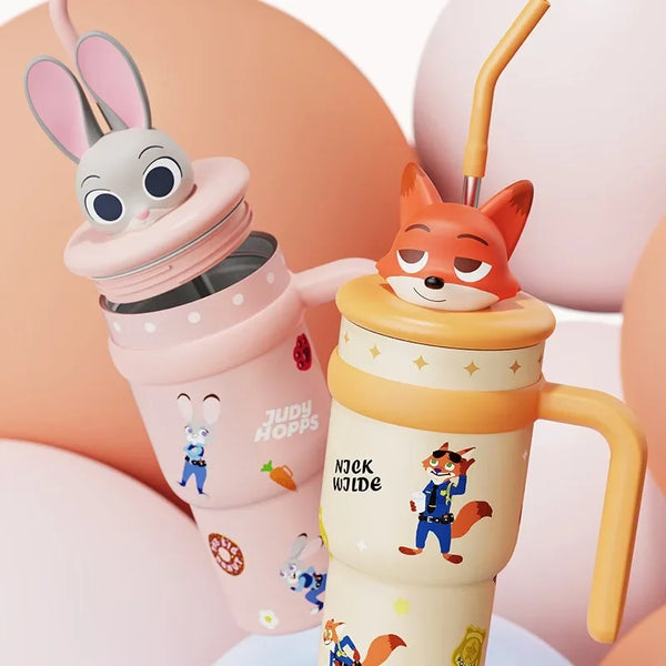 Disney Stitch Tumbler 700ml Insulated Stainless Steel with Straw