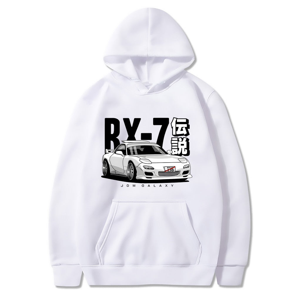 Men Hoodies Harajuku RX7 FD Drift Japanese Cars Casual