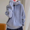 Womens Knit Hoodie Sweater Thickened Warm Oversized Jumper Elegant