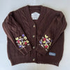 Cardigan for Women Flower Embroidered Knitted Sweater Y2k Girl Vintage