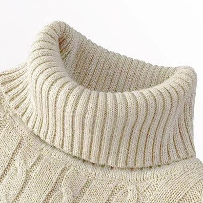 Mens Ribbed Turtleneck Sweater Slim Fit Knit Pullover Lightweight