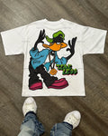 American Trendy Fashion Retro Cartoon Letter Printed Top Men