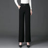 Womens High Waist Velvet Wide Leg Pants Fleece Lined Winter Trousers