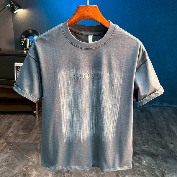 Mens Retro Graphic Tee American Streetwear Vintage Print T Shirt