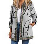 Vintage Y2K Ethnic Cardigan Printed Jacket Coat with Pockets