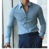 Mens Italian Collar Shirt Wrinkle Free Slim Fit Casual Dress