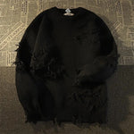 Men Punk Style Thick Sweater Hollow Out Patchwork Design