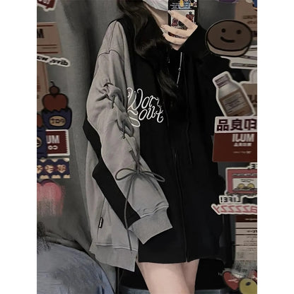 Hoodie Damen Streetwear Oversize Kordelzug