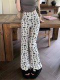 Schlagleggings im koreanischen Stil mit Hunde-Print