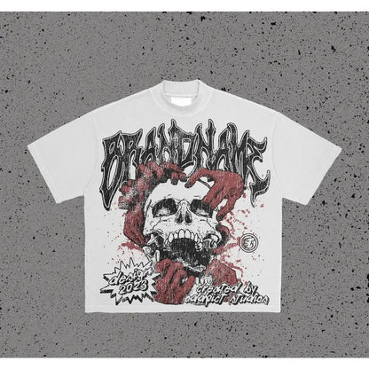 2024 Hip Hop Übergroßes bedrucktes T-Shirt 