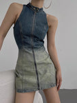 Elevate Your Wardrobe with the 2024 Vintage Denim Zipped Dress