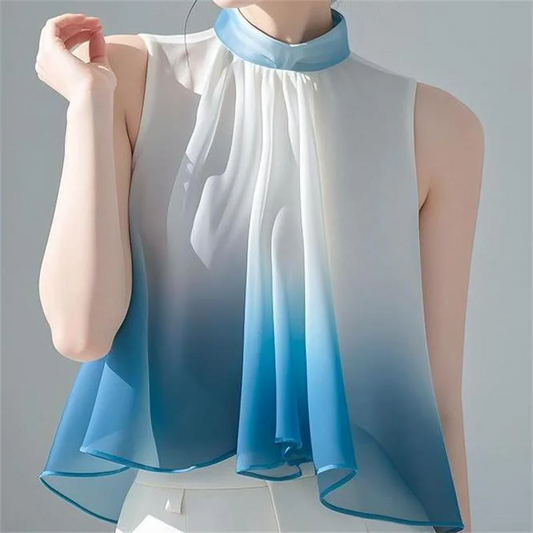 Sleeveless Halter Pleated Blouse – Summer Top for Women