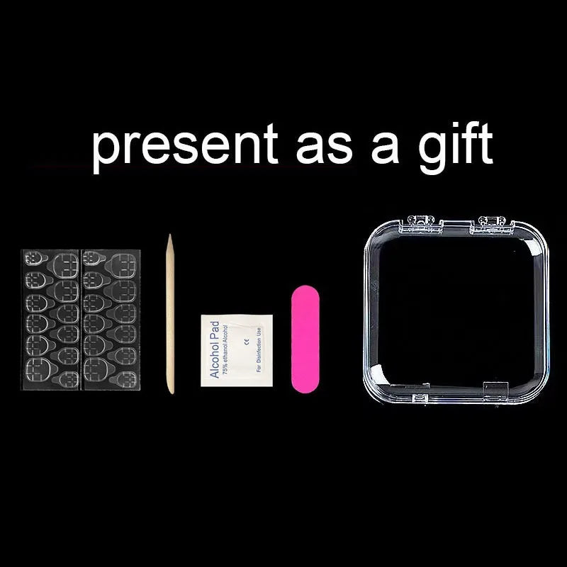 Acrylic Press on Nails for Girls French False Nails Art with Glue