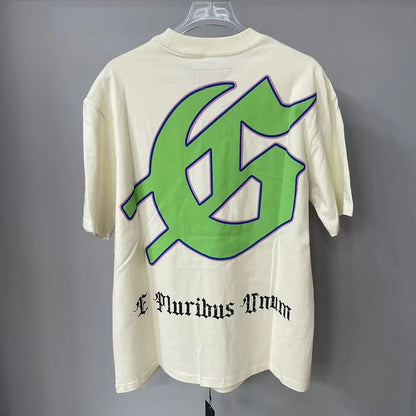 Vintage Abstract Letter Mens Short Sleeve Tshirt Harajuku Hip Hop T-shirt