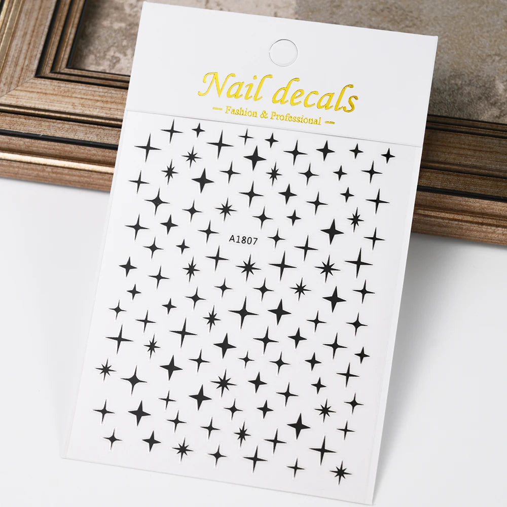 3D Gold Heart Nail Art Stickers