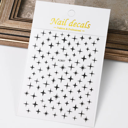 3D Gold Heart Nail Art Stickers