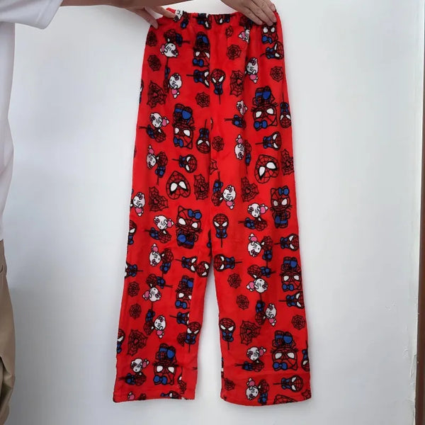 Hello Kitty Spider-Man Pajama Pants Cotton Loose Women’s Lounge Wear