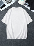 Print Round Neck T-shirt American Couple Loose Casual T-shirt Top