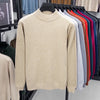 Mens Mock Neck Knit Sweater Winter Pullover Solid Turtleneck Top