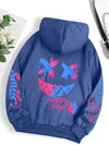 Graffiti Print Hoodie Oversized Crewneck Street Hip Hop Vintage