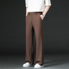 Mens Slim Flare Dress Pants Elastic Waist Business Work Slacks