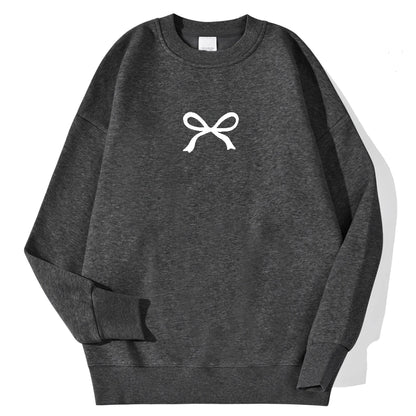 Casual Women's Sweatshirts Kawaii Bow Graphic Prints Pullover