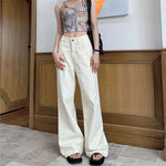 Versatile Loose Straight Floor Length Women's Jeans Summer Simple Wide Leg Pants