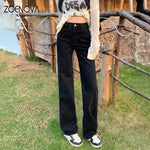 Length Wide Leg Pants 2024 Spring Retro High Waist Straight Trousers