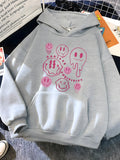 Hoodies Damen Soft Loose Sportwear Sweatshirt Warme Fleece Kleidung Polyester Y2k