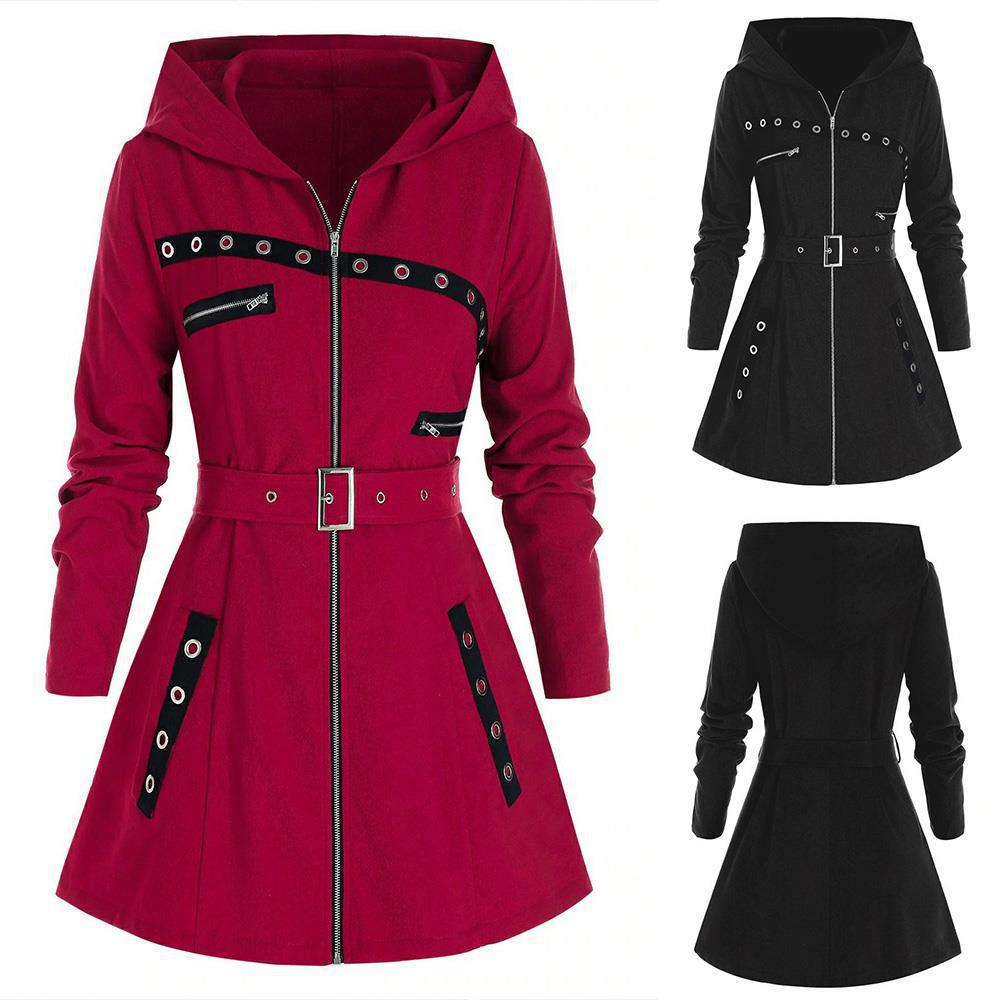 Women Hoodies Coat  Long Sleeve Gothic Punk Warm