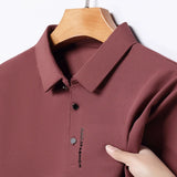 Solid Color Polo Shirt Breathable And Comfortable Elastic Top For Men