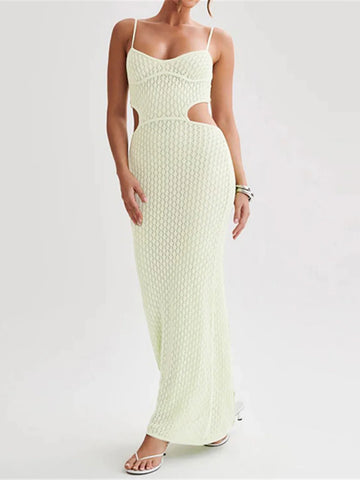 2024 Crochet Cut Out Beach Cover-Up Long Dress