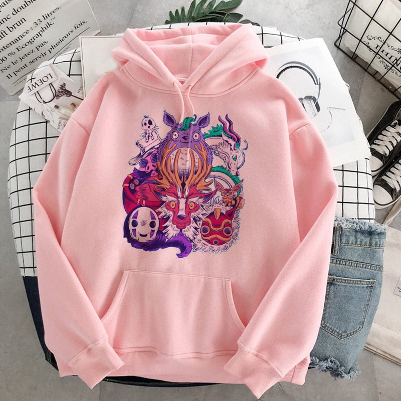 Hoodies Female Studio Ghibli Cute Anime Sweatshirt Pullover Casual