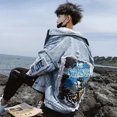 Stylish Korean Denim Jacket for Men Loose Fit, New Arrival