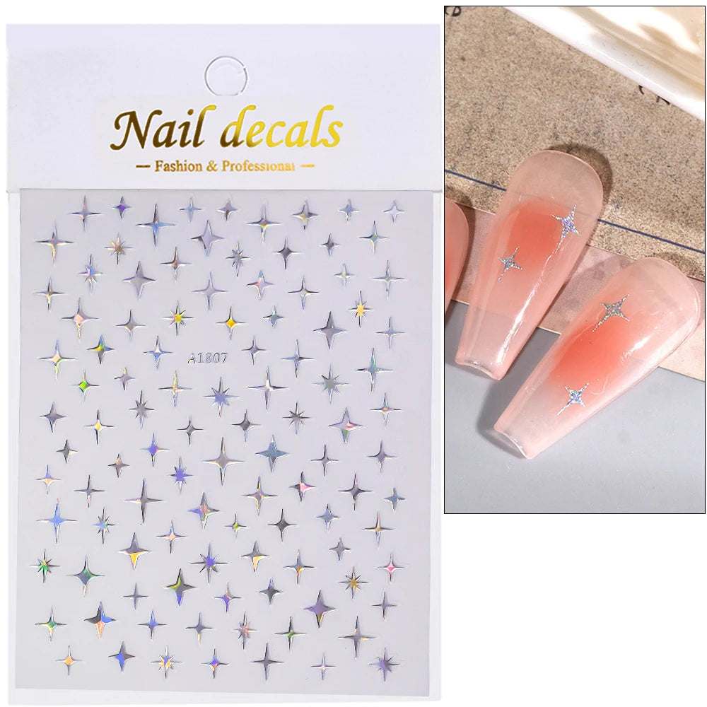 Glossy Y2K Star Nail Decals