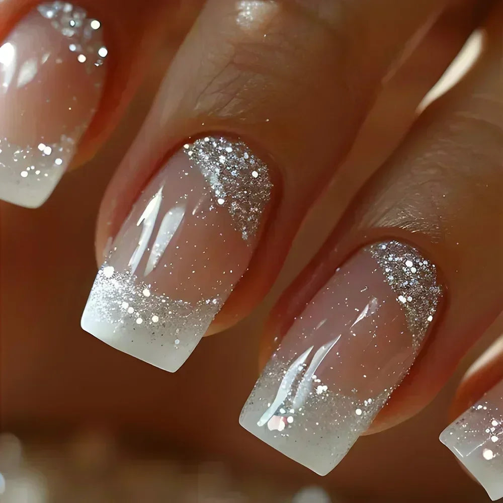 Glamorous Glitter French Tips