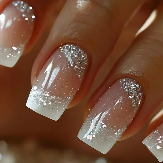 Glamorous Glitter French Tips