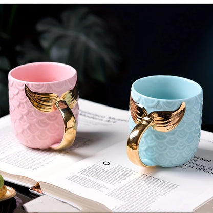 400ML Golden Mermaid Tail Ceramic Mug Tea Coffee Milk Novelty Gifts