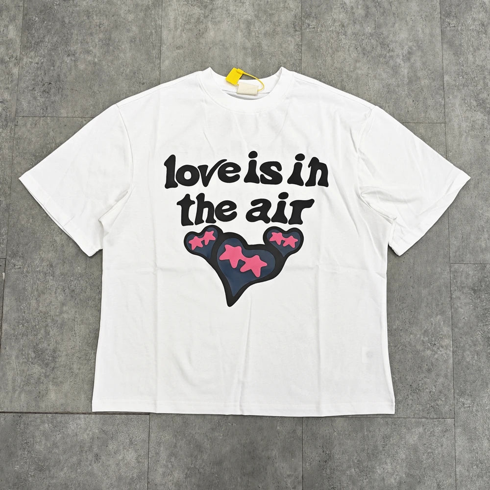 Luxury Yao Fashion Broken Brand Foam Print Tee Men Oversize T-Shirt